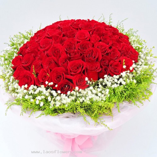 108 Red Roses Bouquet Accent With White Gypsophila It Is Good For