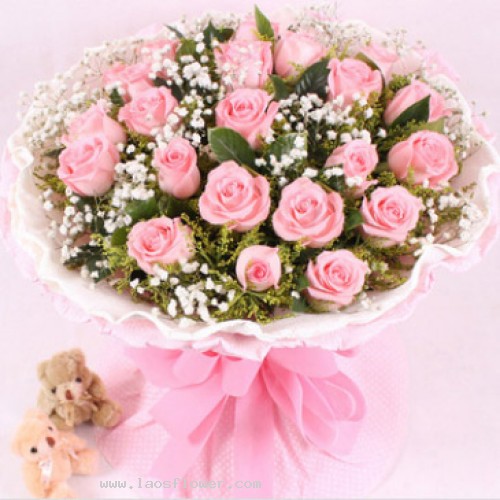 22 Pink Roses Bouquet